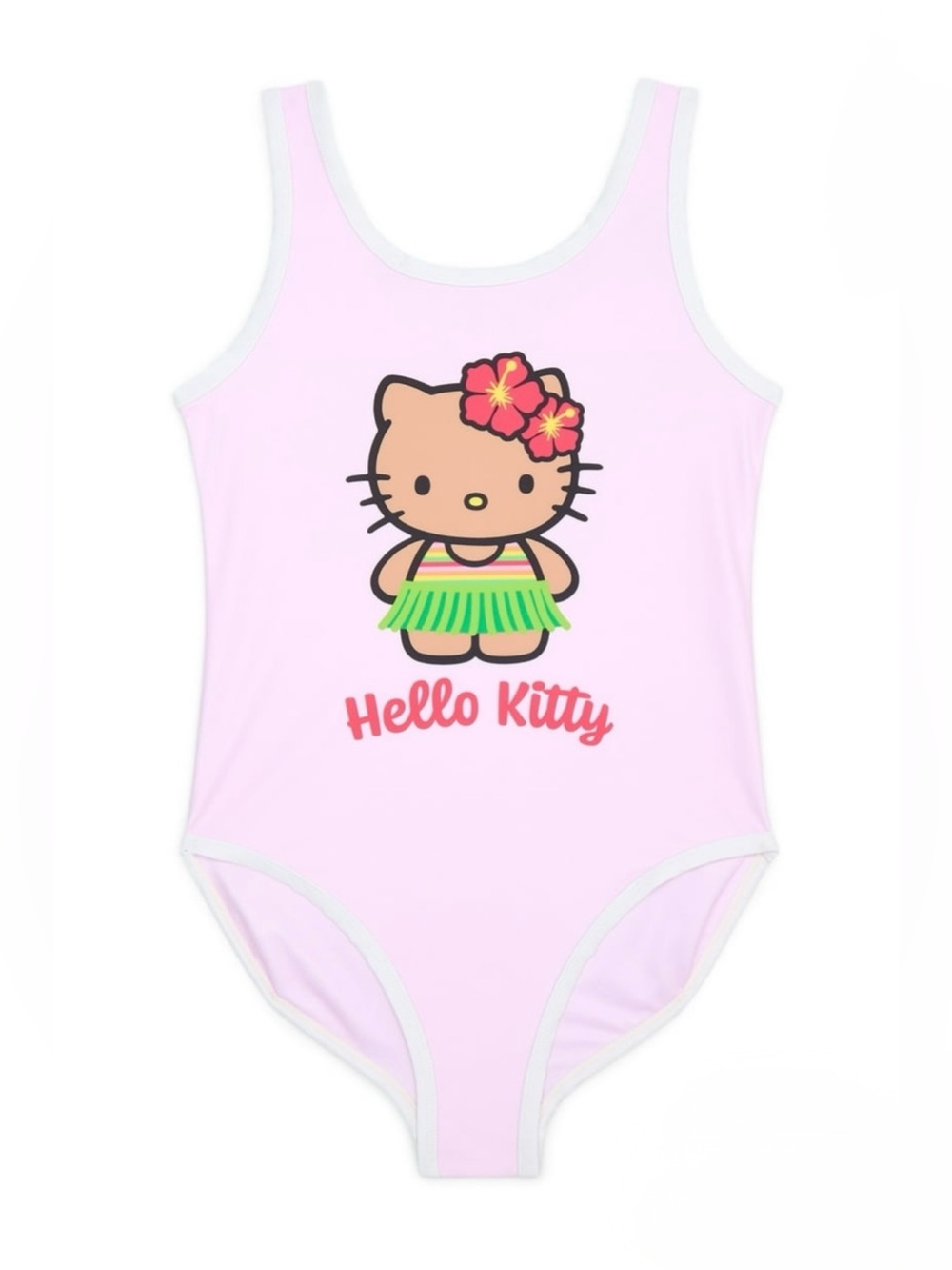 Hello Kitty Girls Hawaii Graphic One Piece Swimsuit - NWT - Size M (7-8)